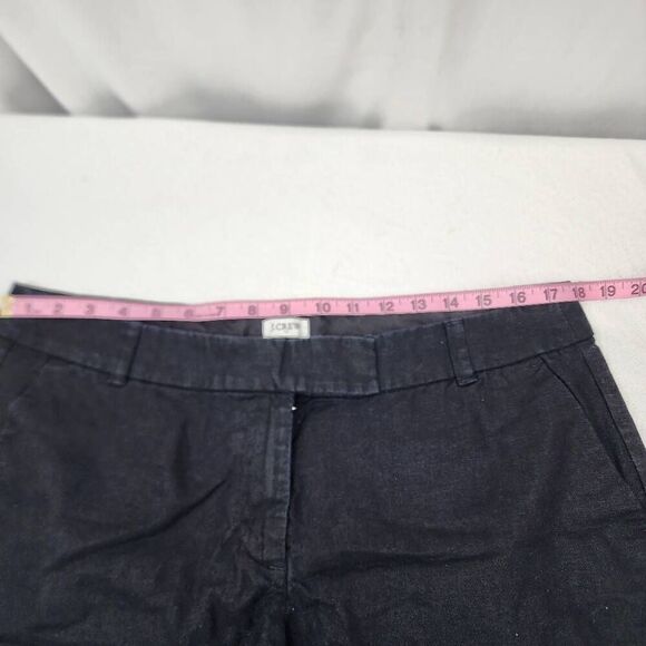 J. Crew Womens 15 Shorts Linen Blend Hook Eye Closure Scallop Hem Black - Picture 3 of 7
